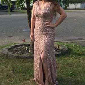 rose-gold/blush prom or homecoming dress
